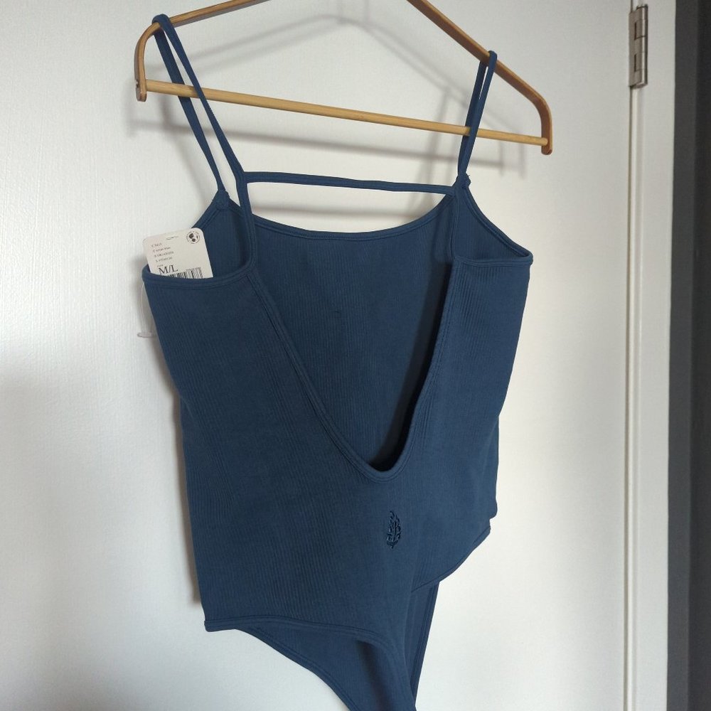 NWT FP Movement Free Throw Backless Bodysuit in Orion Blue M